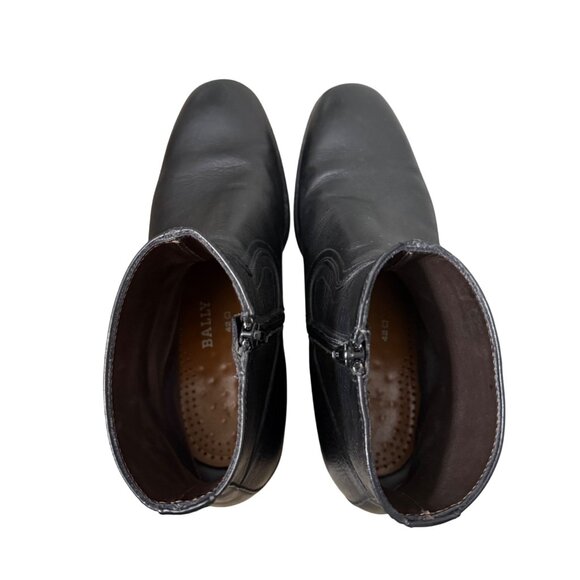 **NFS. Bally Switzerland Black Leather Mens Size EU42 US9 Side Zip Chelsea Boots main image 7